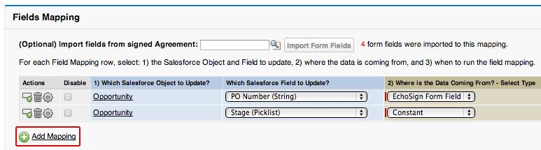 For each Field Mapping row, specify the following: 1a) Which Salesforce Object to Update? Select the target Salesforce object where the data will be copied. 1b) Which Salesforce Field to Update?