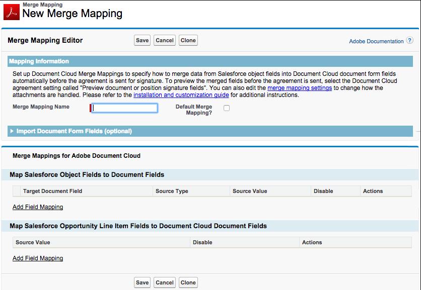 3. In the Merge Mapping Home page, click New. The New Merge Mapping page displays. 4.