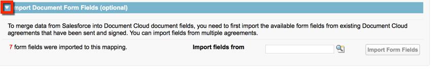 5. To import and map form field names from an existing document, you can select an agreement that was sent for signature and signed.