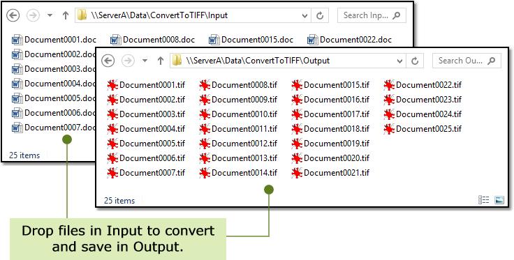 Drop a File to Convert It Now that the Watch Folder Service is running, files and folders can be dropped into the InputFolder for conversion.
