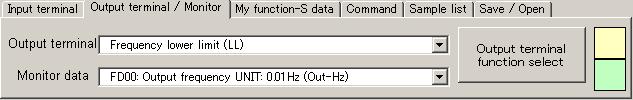 2. Output terminal / Monitor menu Menu of Fig. 2.4-5 is shown by clicking Output terminal / Monitor tab.