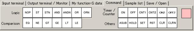 4. Command menu Menu of Fig. 2.4-9 is shown by clicking Command tab.