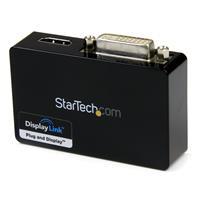 USB 3.0 to HDMI and DVI Dual Monitor External Video Card Adapter StarTech ID: USB32HDDVII The USB32HDDVII USB 3.0 to HDMI and DVI-I Dual Head Adapter turns an available USB 3.