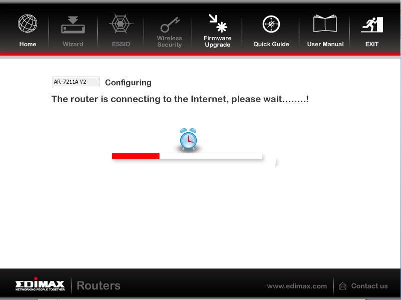 6. Please wait while the router connects to the Internet.
