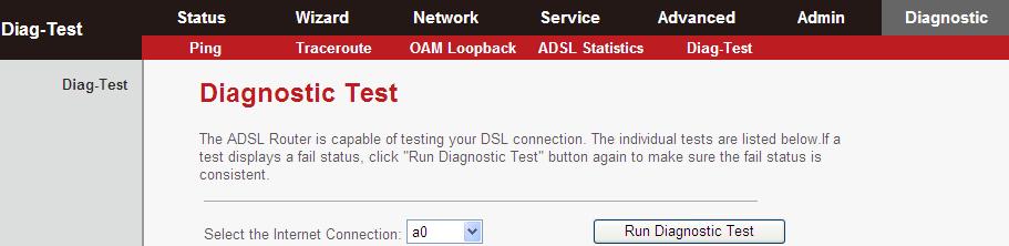 8.5. Diag-Test Choose Diagnostic > Diag-Test, and you will arrive at the