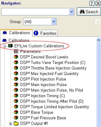 Step 7 Open the first segment in the Navigator, called EFILive Custom Calibrations, you now need to fill these tables / parameters with values to be used for your