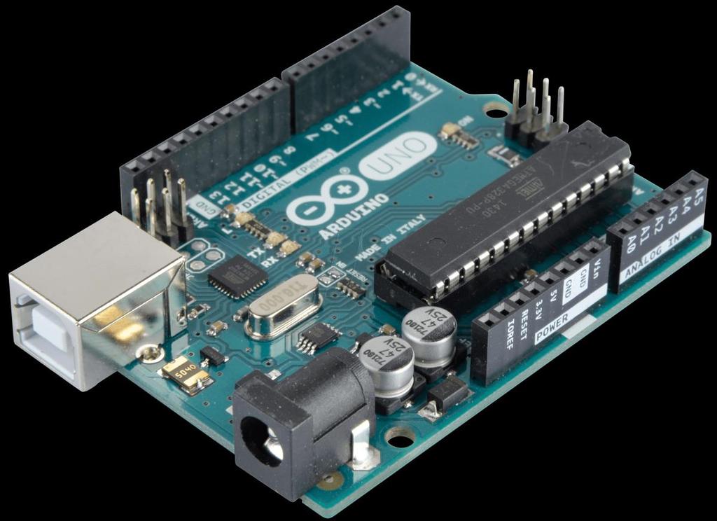 Arduino UNO Arduino is a small device (microprocessor) that connects with a PC by USB cable.