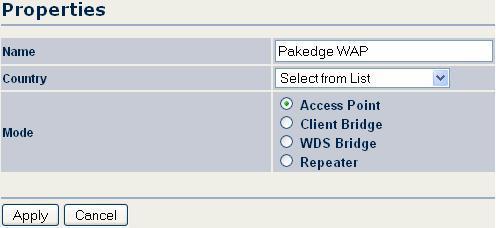 WAP-W3G s operating mode. Name: Type a name for the device. (Note: this name is not used as the device SSID.