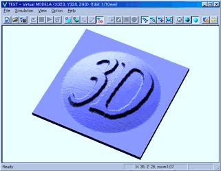 Part 2 Operating Procedure Step 1: Get the tool path. Send a tool path created using MODELA Player or 3D Engrave to Virtual MODELA.