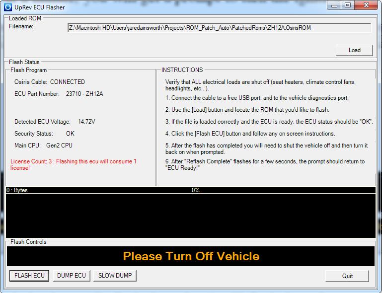 After the flash has completed you will get a prompt to turn the vehicle off.