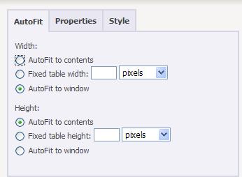Click on the AutoFit tab and then choose the option you want to apply to the table.