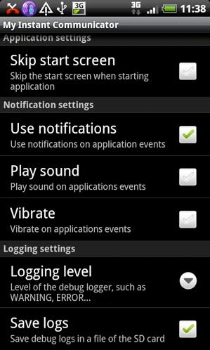 The sound and vibrate depend on the audio configuration of your mobile phone. Select one or more of these options.