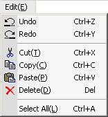 [Edit] menu [Undo] (Ctrl + Z) Use this immediately after making a mistake to undo it. After undoing an operation, to redo it, select [Edit] - [Redo]. Note!