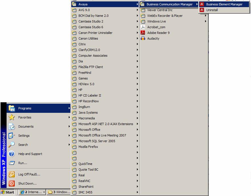 Accessing the Web Router GUI There are two methods of accessing the Web Router GUI, independent on which model you are configuring: Via Element Manager (management application for all BCM50 models)