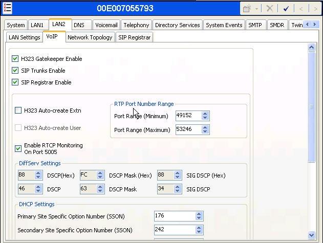 Select the VoIP tab as shown in the following screen. The SIP Trunks Enable box must be checked to enable the configuration of SIP trunks to CenturyLink.