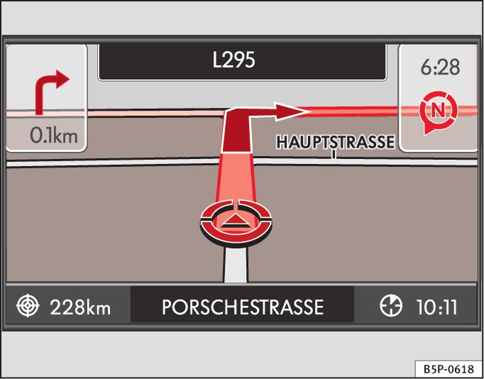 66 Navigation Visual recommendations on the map view freezes, it is currently not possible to determine the vehicle's position, e.g. in a multi-storey car park.