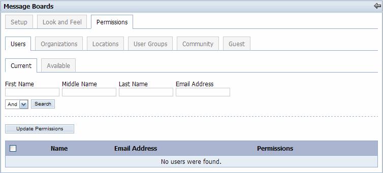 This means that the current users that have portlet permissions assigned to them are being displayed.