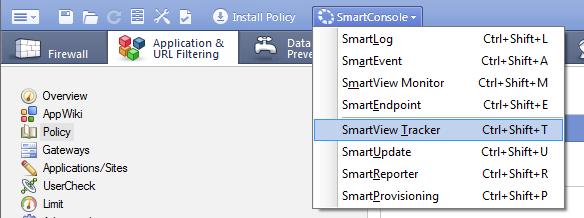 Open the SmartView Tracker client application. We will be using this application to view logs.
