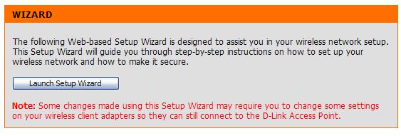 Setup Wizard A Setup Wizard is available to quickly and easily
