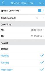 8. Special Care Time Set special tracking time by the