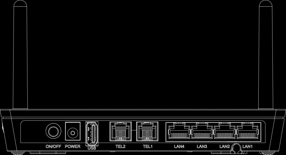 Figure 1-12 Ports and buttons on the rear panel of the HG8245H Table 1-12 Description of ports and