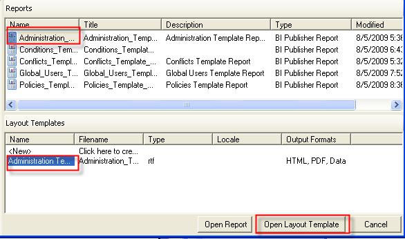 5 Once logged in, you may navigate to the BIP Template you want to reformat: An example of the AACG Administration Report is shown below.