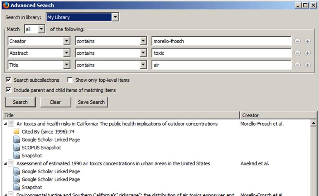 Sorting and Searching for Items Sort items in center panel Searching basic and