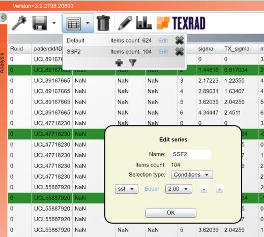 7.2.4 Series editor The series editor will let you change the series used for analysis.
