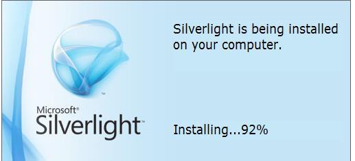 Figure 9. If you are able to install Silverlight, you should see a screen similar to this. Once Silverlight has loaded, the client will start.