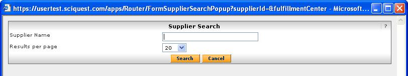 3. Enter all or part of the supplier name in the