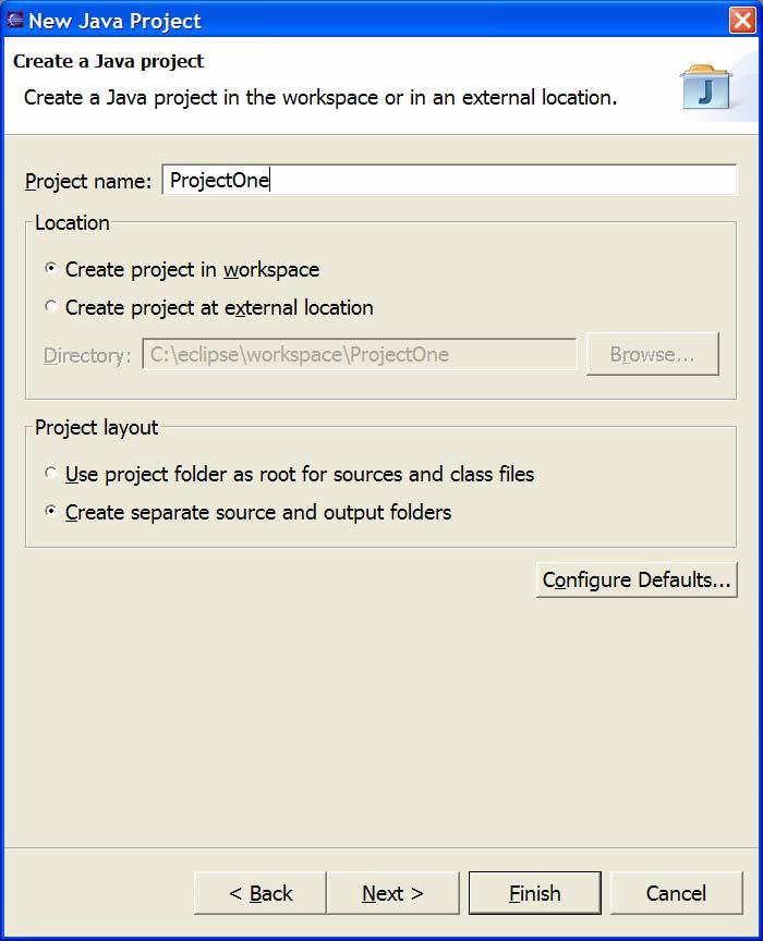 choice Create separate source and output folders.