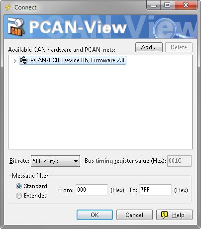 If you haven't installed PCAN-View together with the device driver, you can start the program directly from the supplied DVD. In the navigation program (Intro.
