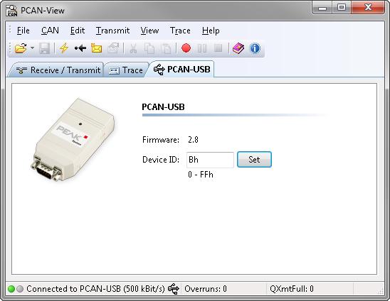 5.1.3 PCAN-USB Tab Figure 10: PCAN-USB tab With the PCAN-USB tab you can assign a device ID to the adapter.