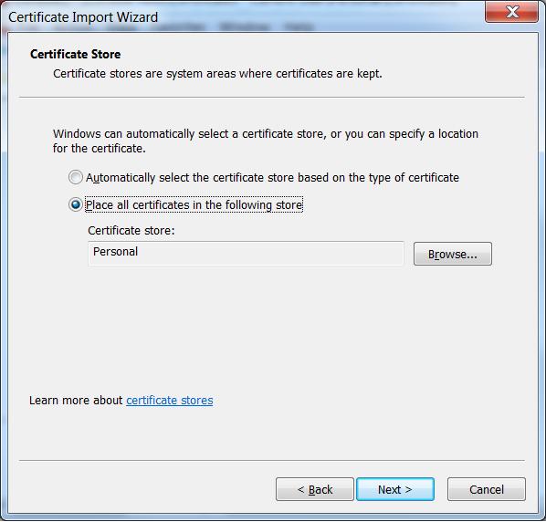 Section 4 Client Certificate Authentication Installing a user certificate on a client node 8.