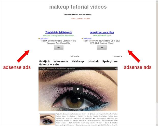 AdSense blog As I mentioned in the beginning of this report, I also use mobile apps to get traffic to my makeup video tutorial blog monetized with AdSense ads.