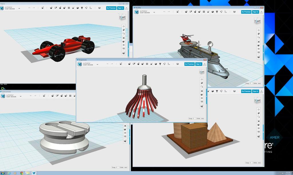 In order to demonstrate this capability, there are some applications installed in the base image to assist. The first application is called 123 Design by AutoDesk.