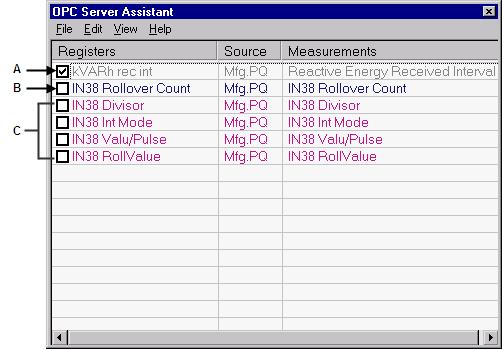 OPC Server Assistant StruxureWare Power Monitoring 7.