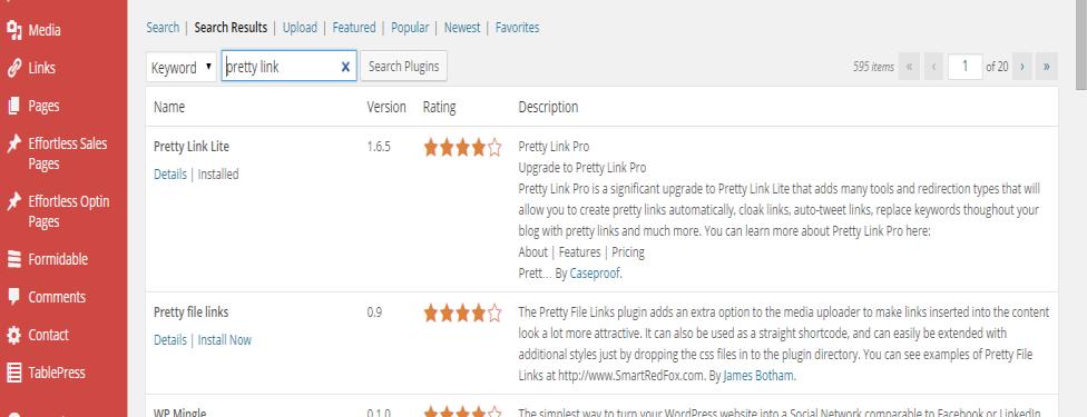 It s easy to install, use and create short pretty links. Pretty Link Plugin As mentioned above this is a free plugin that allows you to shorten and pretty up your affiliate links.