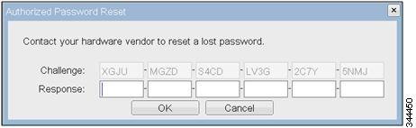 Reset to Factory Defaults Password Reset Figure 32: Authorized Password Reset Reset to Factory Defaults