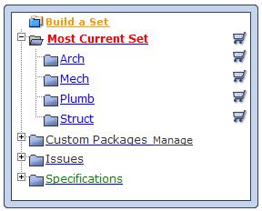 To view all current documents, simply click on Most Current Set. PlanWell will automatically identify all current documents and list them in the item browser window.
