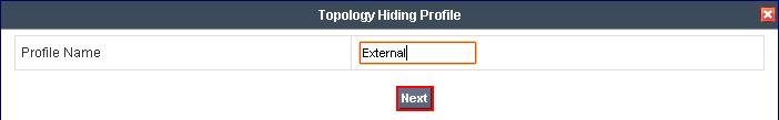 Similarly, configure a Topology Hiding Profile