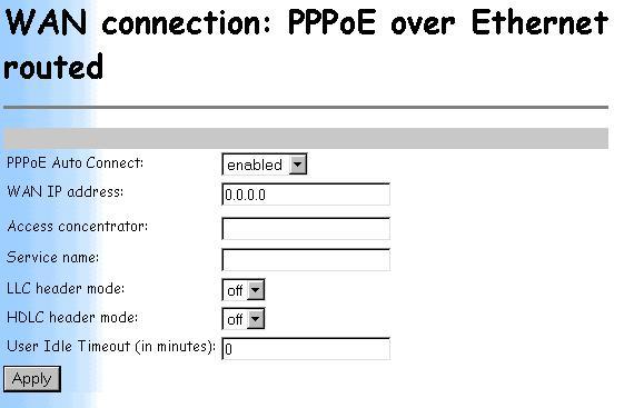 24. In the PPPoE Auto Connect field, select the enabled option. Do not change any other settings. 25.