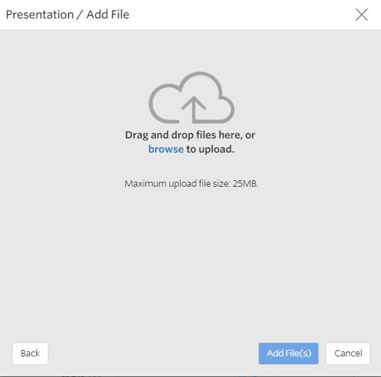 Once you add the file, it is visible in Presentation Builder to be incorporated wherever it makes