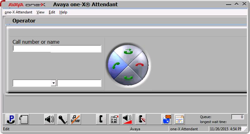 Avaya one-x Attendant window is displayed, click on Login button, the User Login window is displayed as