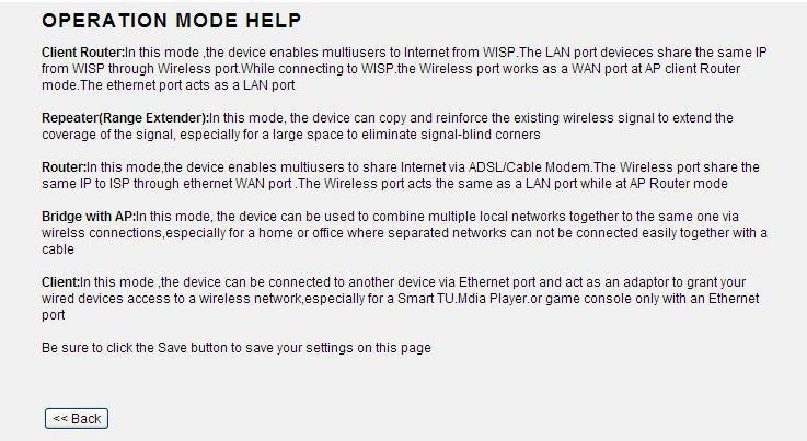 3 Operation mode This parameter specifies the operating network modes for the router.