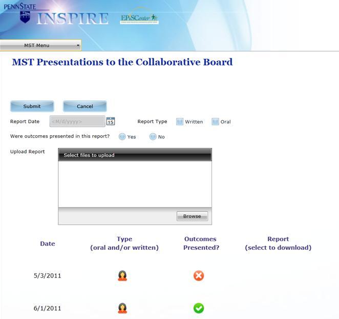 Collaborative Board Reports Screen 1 of 1 Only enter reports made to a collaborative board, defined as a diverse group of key stakeholders from the community or county who are meeting and working