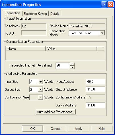 b. For the Requested Packet Interval box, choose a value that is suitable for your application, but is at least 5 ms. c. For the Input Size and Output Size boxes, use the pull-down menu to choose the number of words that are required for your I/O.