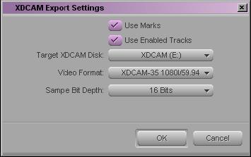 3. Select the sequence or clips to export. 4. With an XDCAM device connected to your system, select Output > Export to Device > XDCAM.
