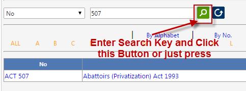 16 LAWNET PORTAL USER MANUAL You may search by Year, Act No or Title change the search field and put