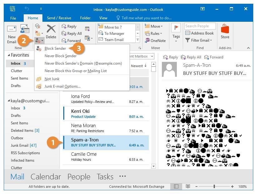 Dealing with Junk Email Outlook has a built in filter that helps you separate your important mail from the seemingly endless stream of advertisements and potential security threats.
